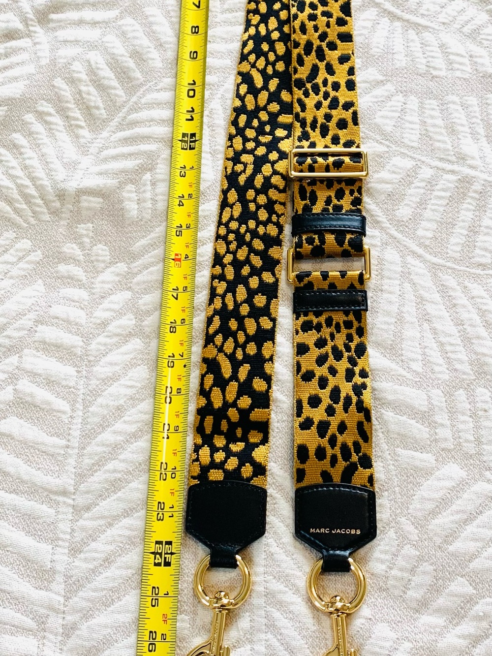 Leopard Print Shoulder Strap with Gold Hardware - Women Accessories 36 to 54 in - Picture 3 of 7